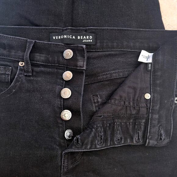 Veronica Beard Debbie High Rise Skinny Black Button Fly Jeans Sz 10 (30) - Picture 9 of 12